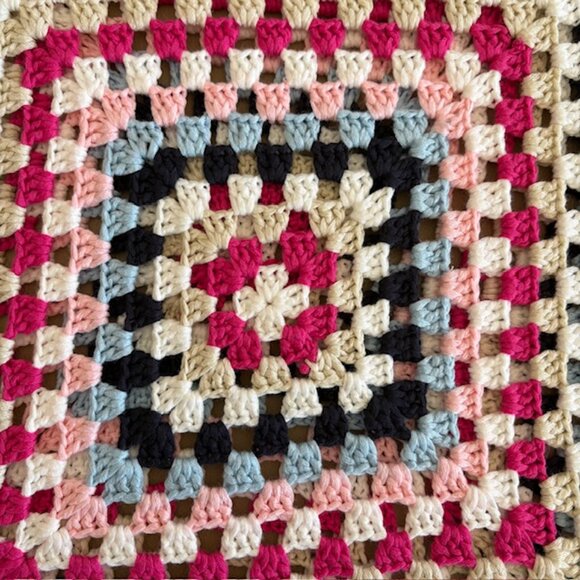 Charlie B Granny Square XL Long Sleeve Hand Crochet Knit Sweater Boho NWT - Picture 4 of 11